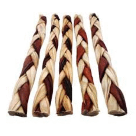 12″ Natural Braided Beef Collagen Stick (Pack of 1)